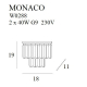 Monaco W0288 Kinkiet Złoty MaxLight